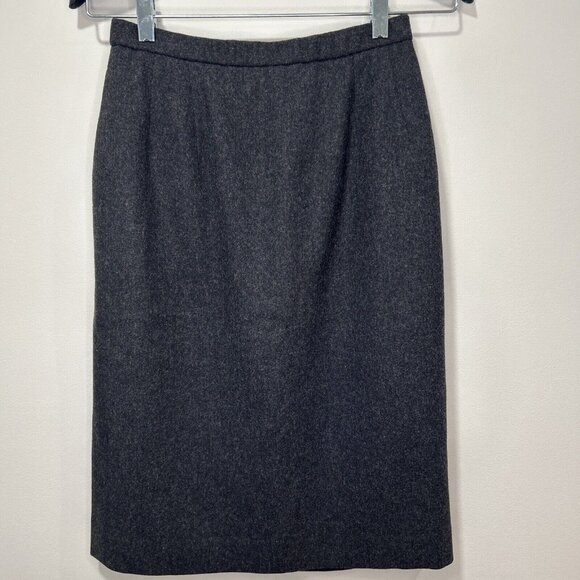 Pendleton Dresses & Skirts - Vintage Pendleton Pencil Skirt Size 8 Petite Charcoal 100% Virgin Wool Lined